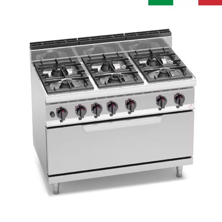 COCINA 6 FOGONES GAS HORNO MAXI FONDO 70