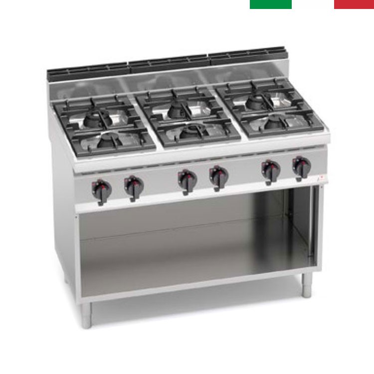 COCINA 6 FOGONES GAS MUEBLE FONDO 70