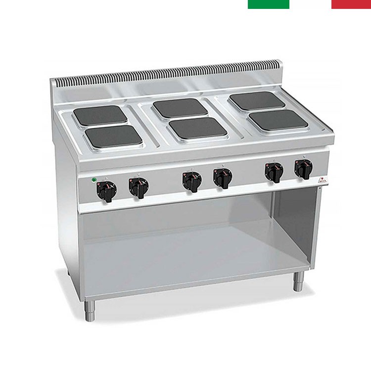 COCINA 6 FOGONES F. 70 ELÉCTRICA CON SOPORTE