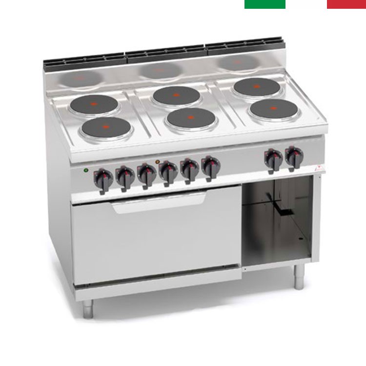 COCINA 6 FOGONES F. 70 ELÉCTRICA HORNO