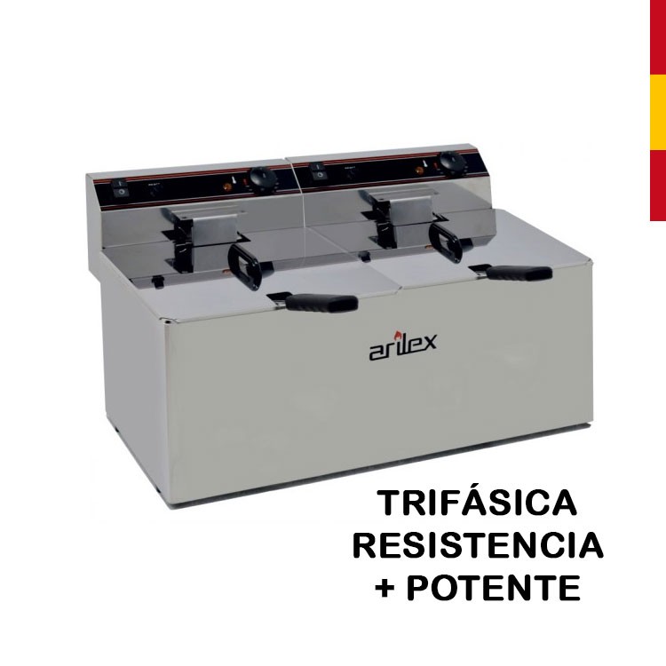 FREIDORA ELÉCTRICA 12+12L SIN GRIFO TRIFÁSICA