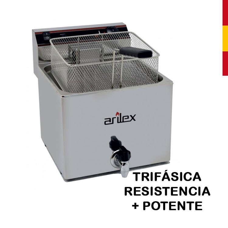 FREIDORA ELÉCTRICA 12L CON GRIFO TRIFÁSICA