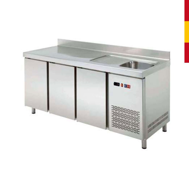 MESA REFRIGERADA CON PILA 3 PUERTAS FONDO 60