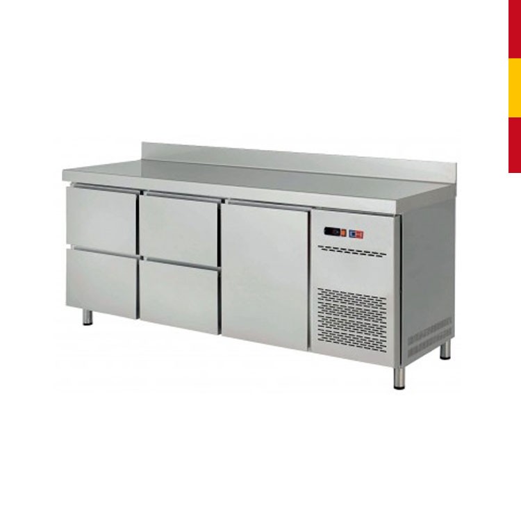 MESA REFRIGERADA 1 PUERTA + 4 CAJONES F. 60