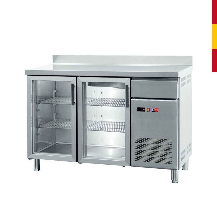 MESA REFRIGERADA CAJÓN + 2 PUERTAS CRISTAL F. 60