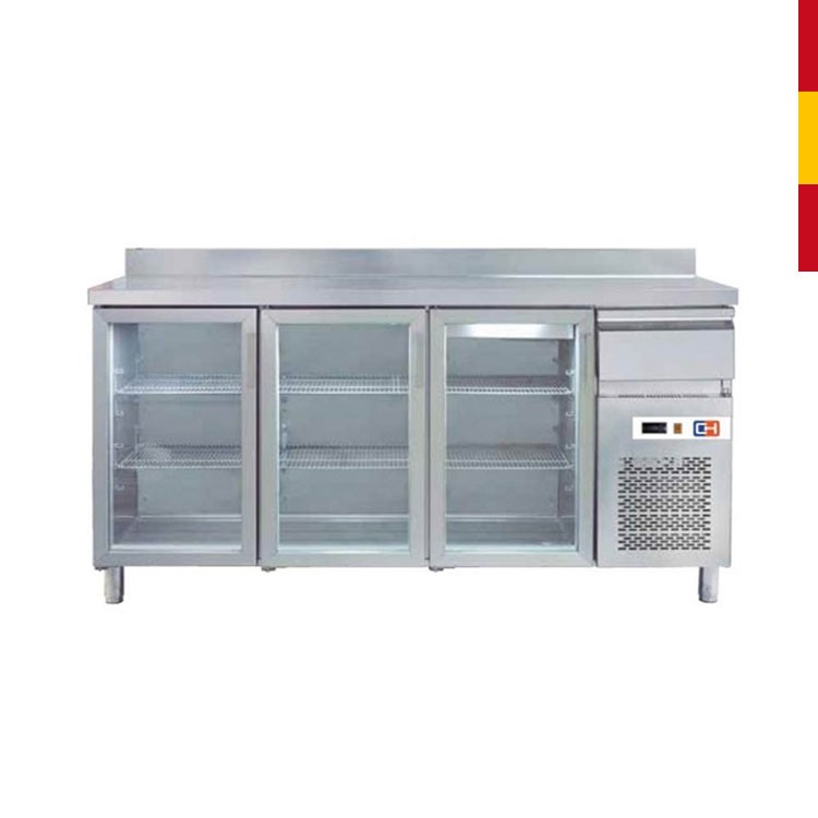 MESA REFRIGERADA CAJÓN + 3 PUERTAS CRISTAL F. 60