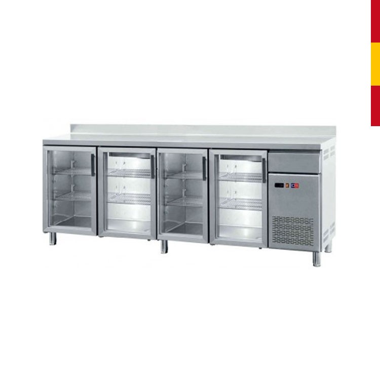 MESA REFRIGERADA CAJÓN + 4 PUERTAS CRISTAL F. 60