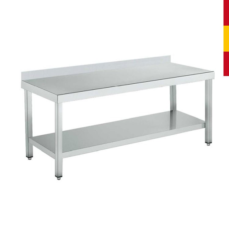 MESA ACERO INOX. PETO ESTANTE ALTURA 600 F. 600